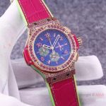 Hublot Big Bang Jeans Red&Green Rubber Strap Blue Dial Replica Watch